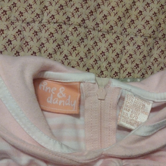 Pink Striped Sailor Type Baby Dress with Bow - Picture 2 of 9